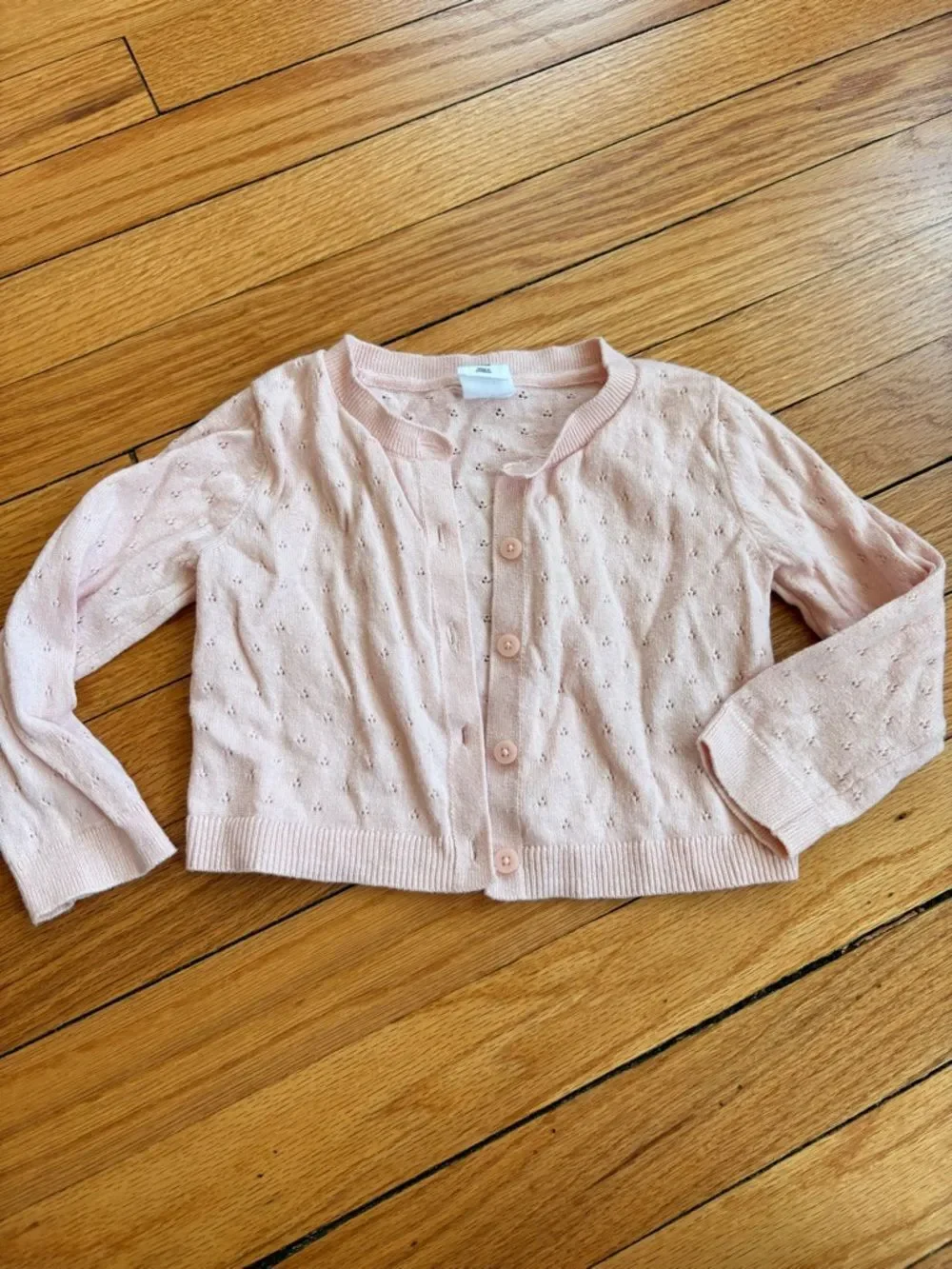 GAP Baby Pink Eyelet Knit Cardigan Size 2
